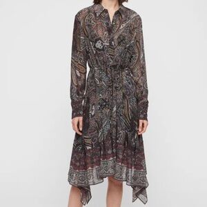 All Saints Lizzy Dress in scarf print. Size large. Like new!